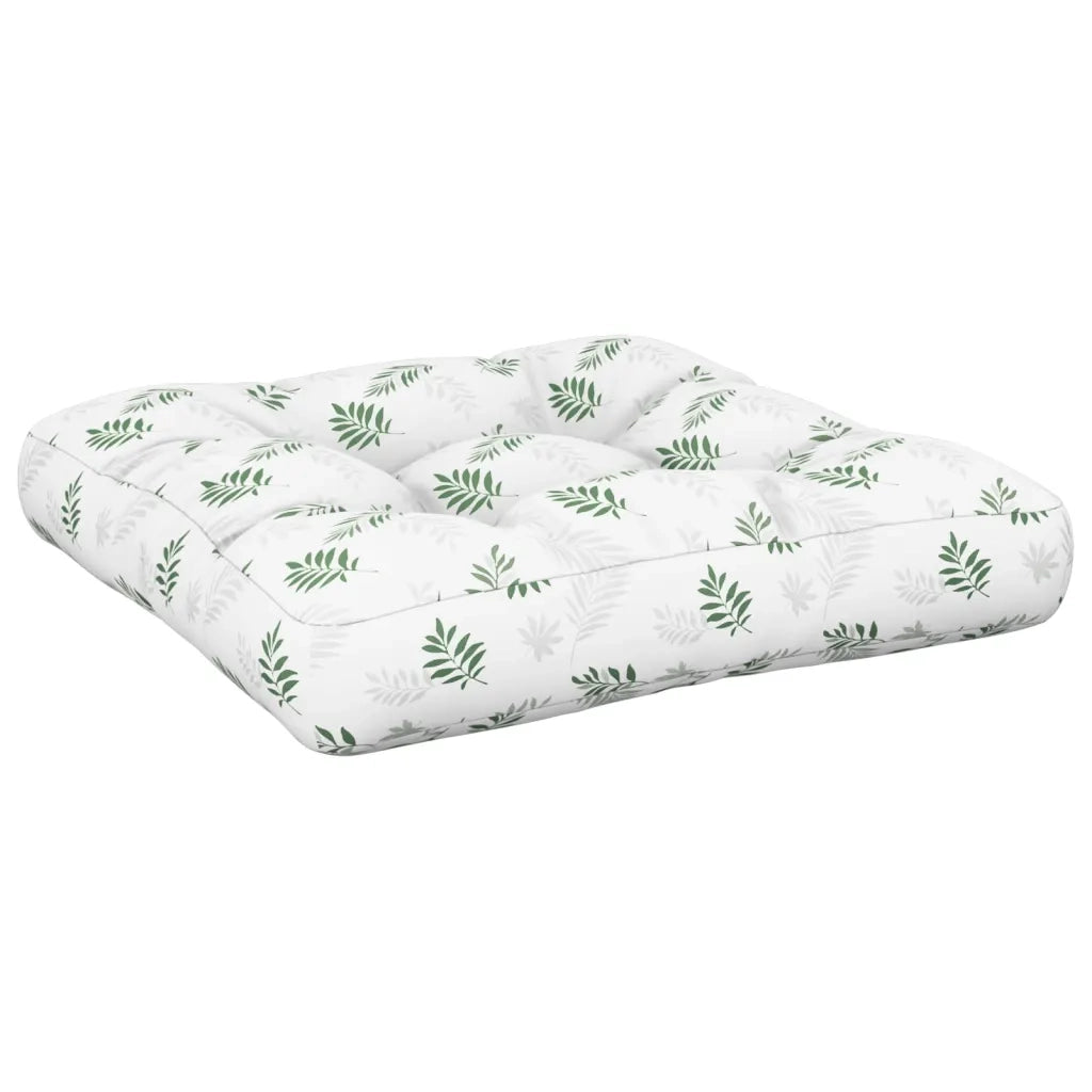 Cuscino per Pallet con Motivo a Foglie 60x60x12 cm in Tessuto 360465