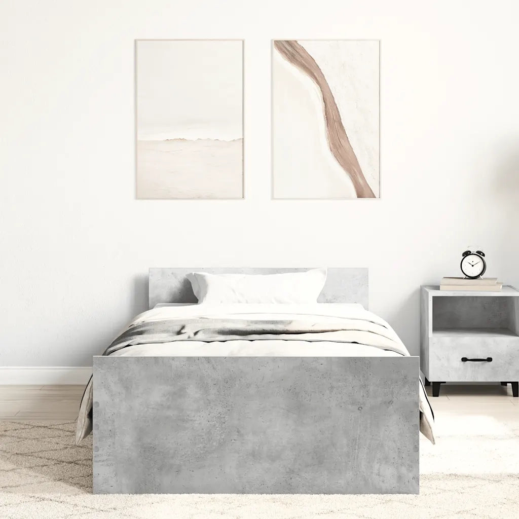 Giroletto-Struttura Letto Grigio Cemento 90x190 cm in Legno Multistrato 472835