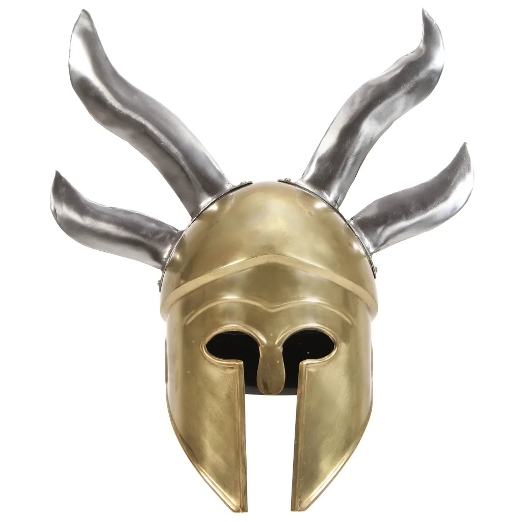 Elmo da Guerriero Greco Antico per LARP in Acciaio Ottone cod mxl 61548