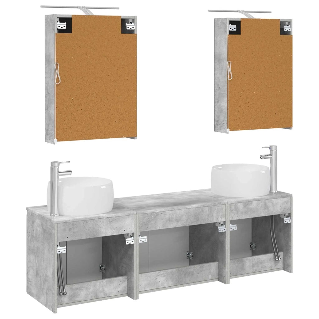 Set di Armadi da Bagno 5 pcs Grigio Cemento 3406514