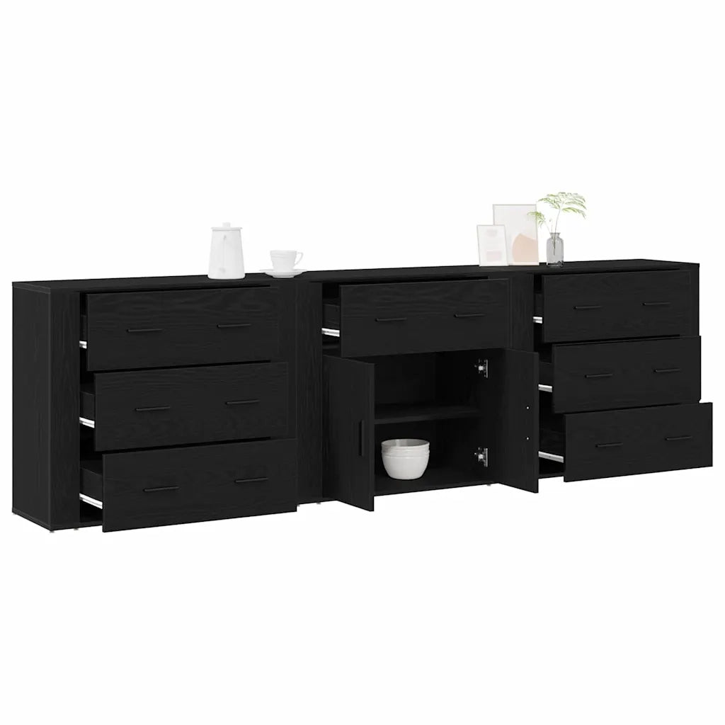 Credenza Rovere Nero 240 x 33 x 70 cm Legno multistrato 3333085