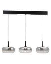 Lampada a Sospensione LED Devero 3x7W 2550lm CCT Dimmerabile a step, Struttura in metallo e vetro borosilicato colore Grigio chiaro sfumato - Devero