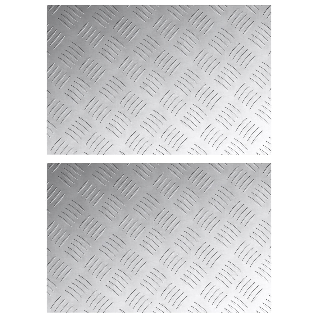 Pannelli in Alluminio a Motivo a Scacchi 2 pezzi Antiscivolo 60x40 cm