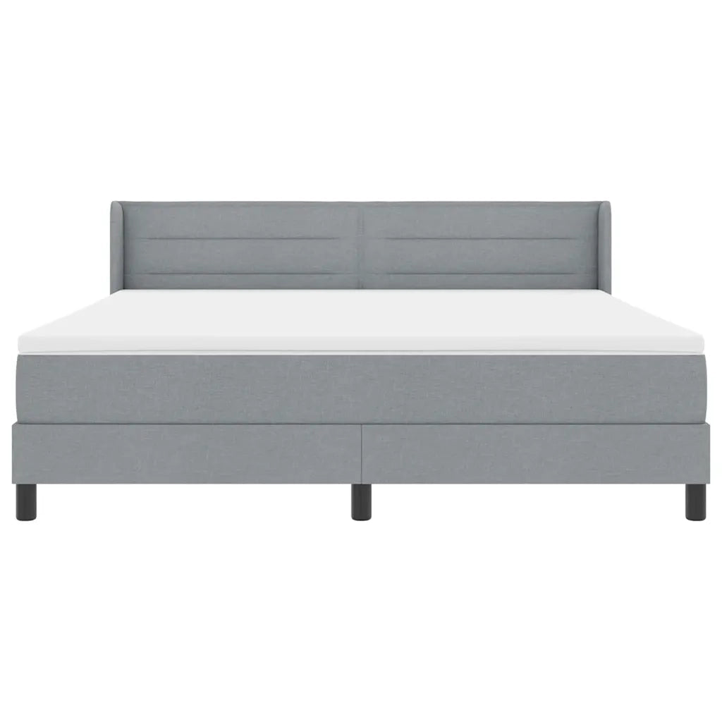 Letto a molle con testiera Grigio chiaro 200 x 180 cm Tessuto 3341055