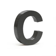 Targa con numero civico "b" Arial antracite 3D 15cm acciaio sottile resistente alle intemperie 16_0001449