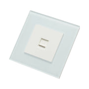 Presa internet CAT6 RJ45, cornice in vetro bianco 86x86mm
