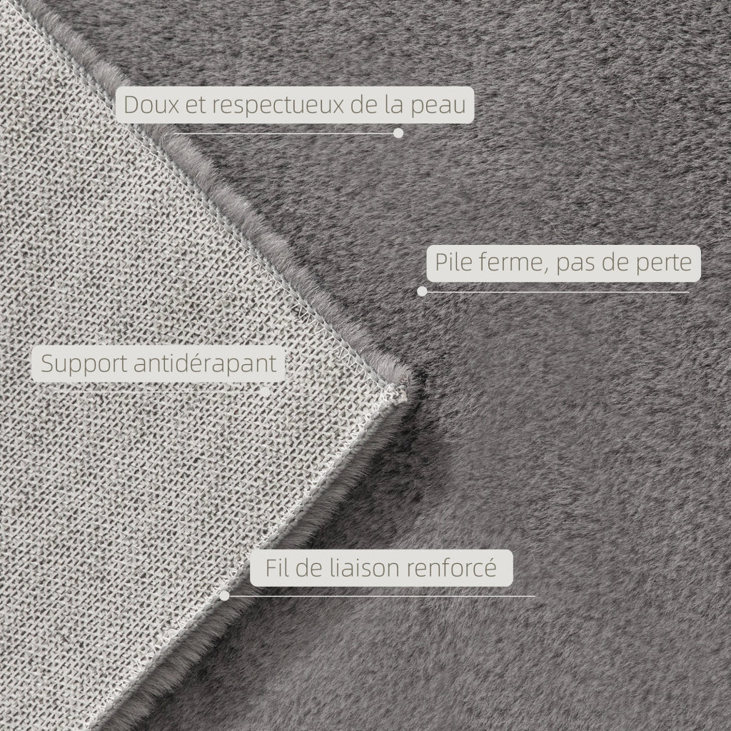 Tappeto per soggiorno ¨C zephmum ¨C grigio chiaro 200x140 cm