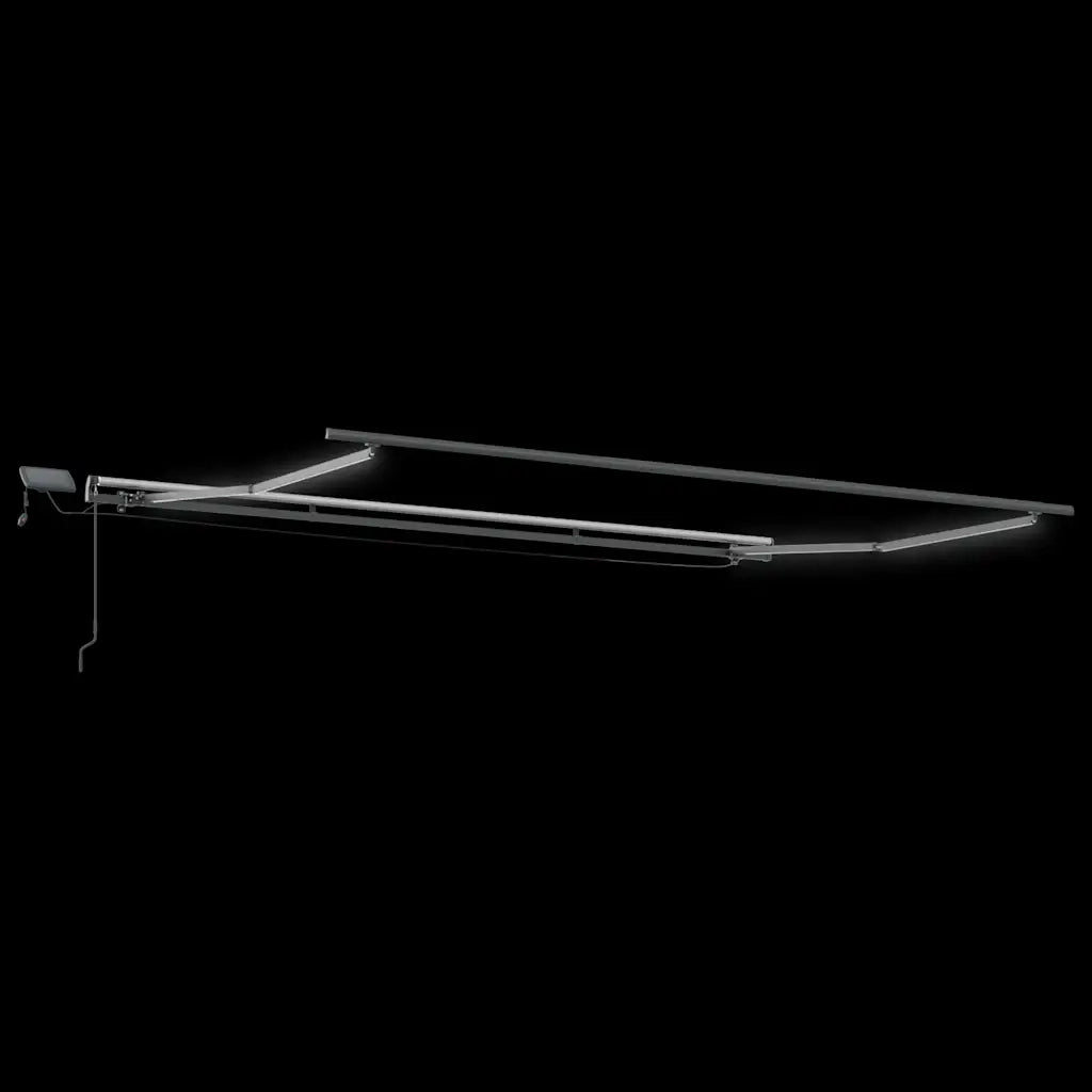 Tenda Retrattile Manuale con LED Antracite/ Bianco 500x300 cm