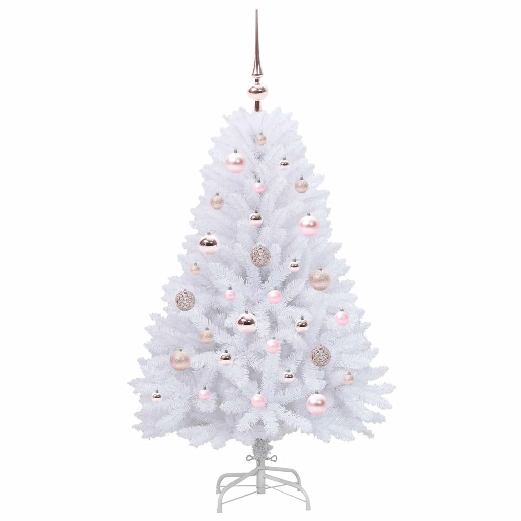 Albero di Natale | Decorazioni natalizie Artificiale con Rami Pieghevoli Bianco 120 cm
