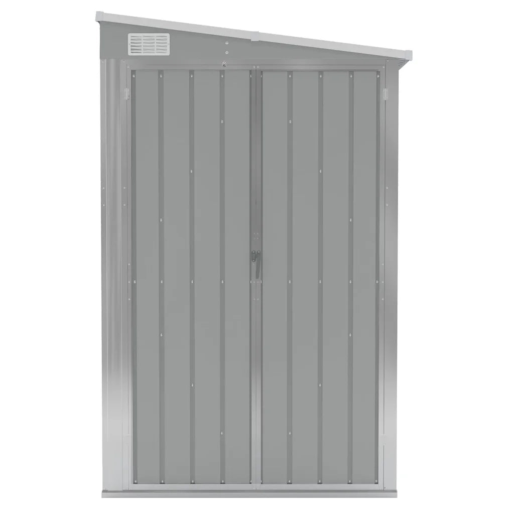 Capanno Giardino a Parete Grigio 118x194x178 cm Acciaio Zincato 316222