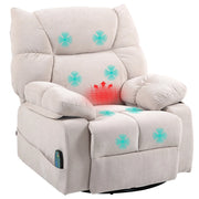 Poltrona Reclinabile Massaggiante con Poggiapiedi e Riscaldamento ¨C Zephmum ¨C Beige