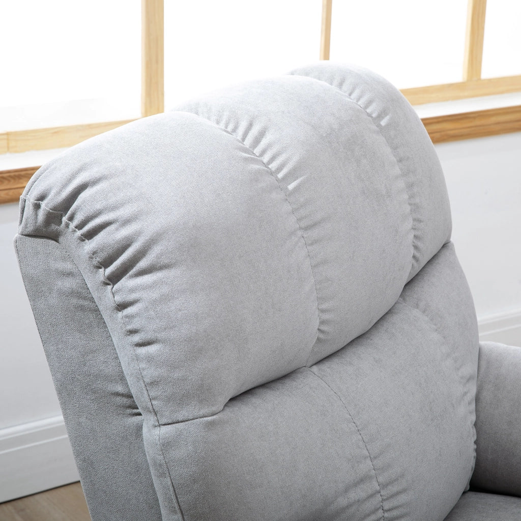 Poltrona reclinabile con alzata assistita, funzione relax, USB e tasca laterale, colore grigio