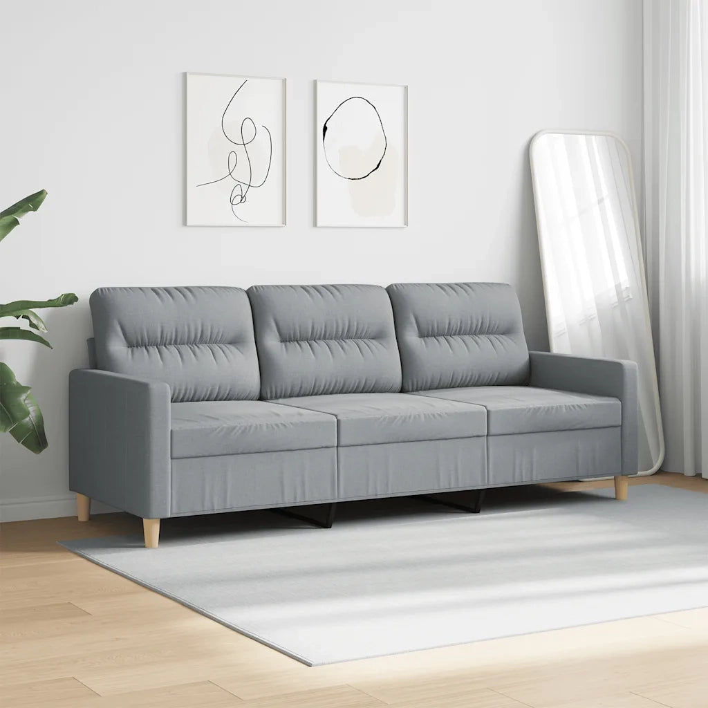 Divano a 3 Posti Grigio Chiaro 180 cm in Tessutocod mxl 104657