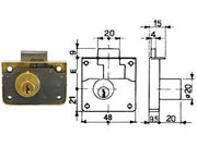SERRATURA DA APPLICARE 1/2 SCATOLA CON CILINDRO UNA MANDATA  mm.35    MRCAS
