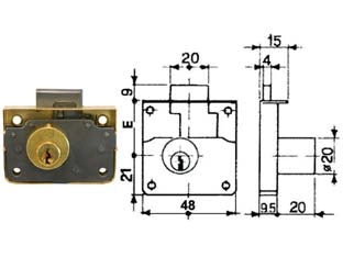 SERRATURA DA APPLICARE 1/2 SCATOLA CON CILINDRO UNA MANDATA  mm.35    MRCAS