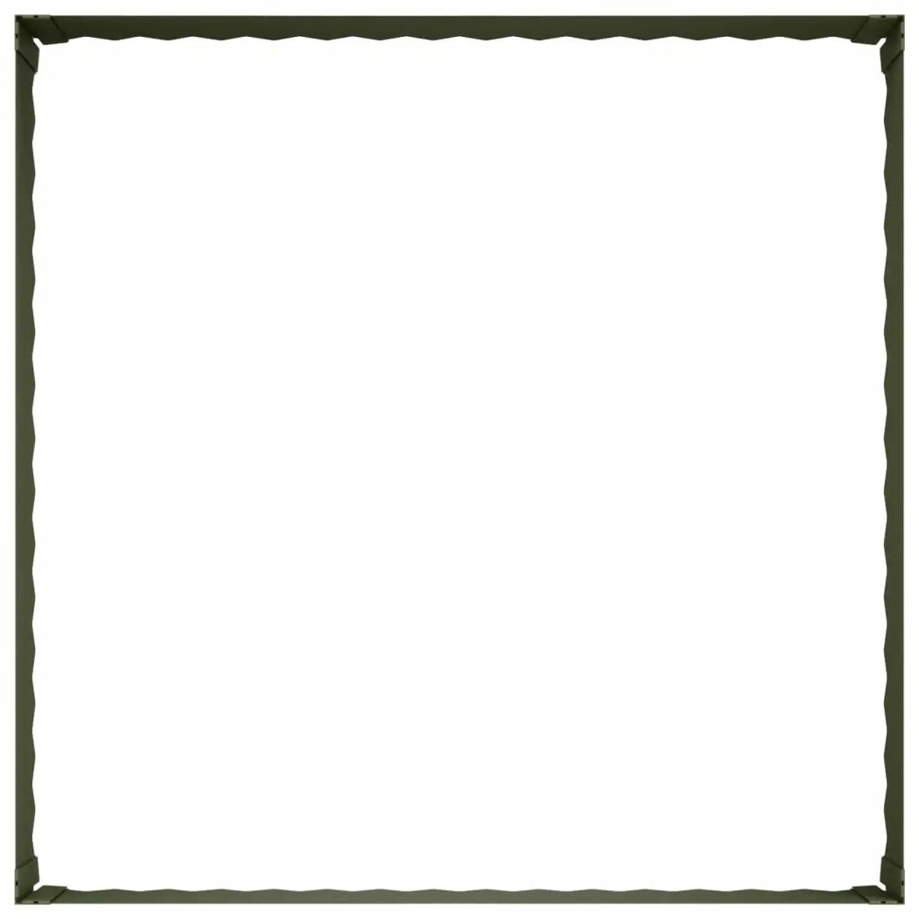 Bordura per Prato 100 x 100 x 35 cm Acciaio Verde Oliva 8008979