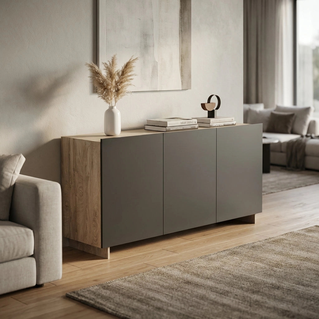Madia Moderna 3 ante in Legno Composito cm 150x40x76 - ABEL