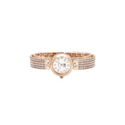 Trade Shop - Orologio Da Polso Donna Elegante Oro Rosa Con Cristalli Quadrante Oro Rosa 23 Mm -