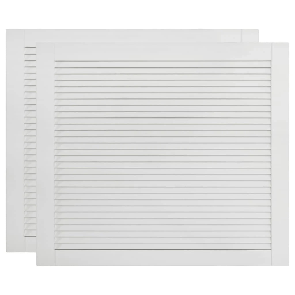 Porte a persiana 2 pezzi 39,5 x 49,4 cm legno di pino massiccio bianco 02_0003903