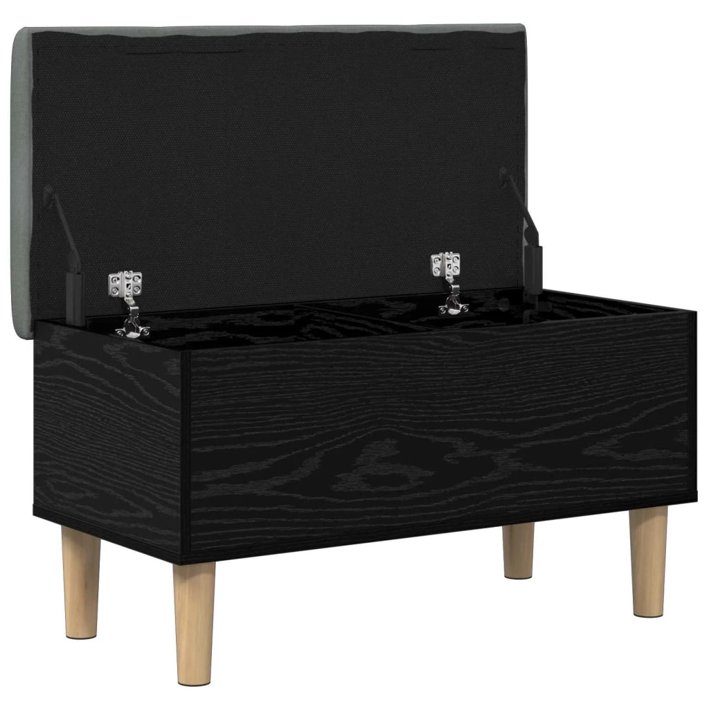 Panchina con Cuscino Rovere Nero 82 x 42 x 46 cm 8017743
