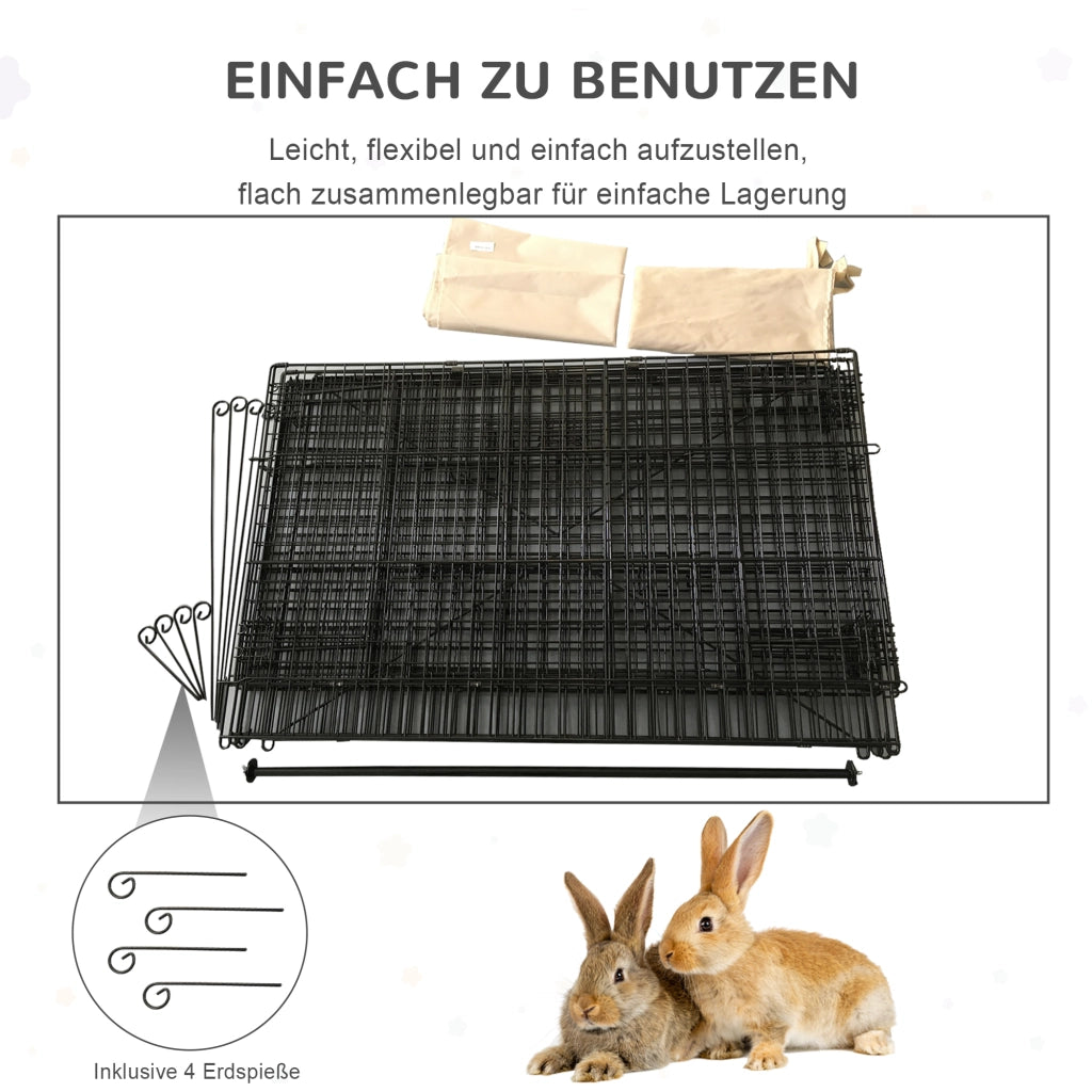 Recinto per Animali Piccoli ¨C Xylo ¨C 220x103x103 cm, Nero e Beige