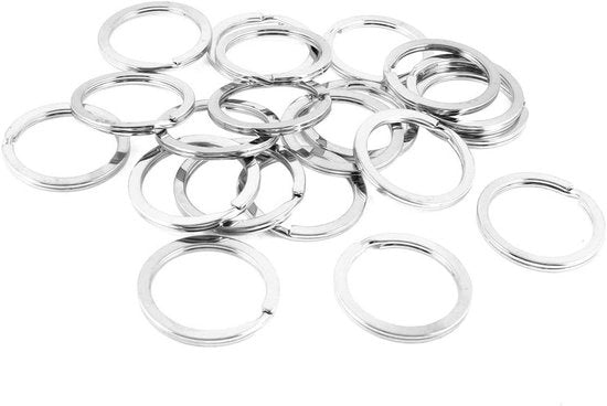 Set di 20 sospensioni metalliche argentate con anello a goccia da 30mm di diametro