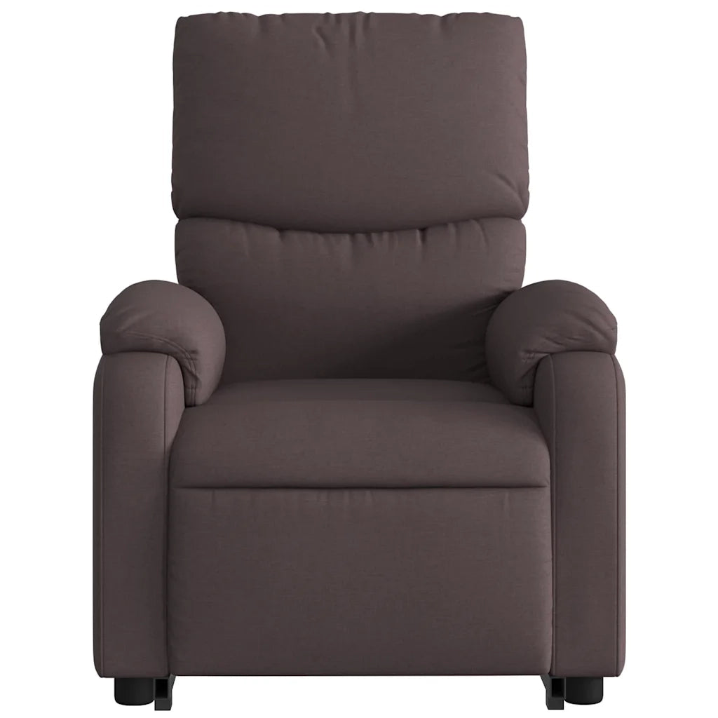 Poltrona | Sedia Relax Alzapersona Massaggi Reclinabile Marrone Scuro Tessuto