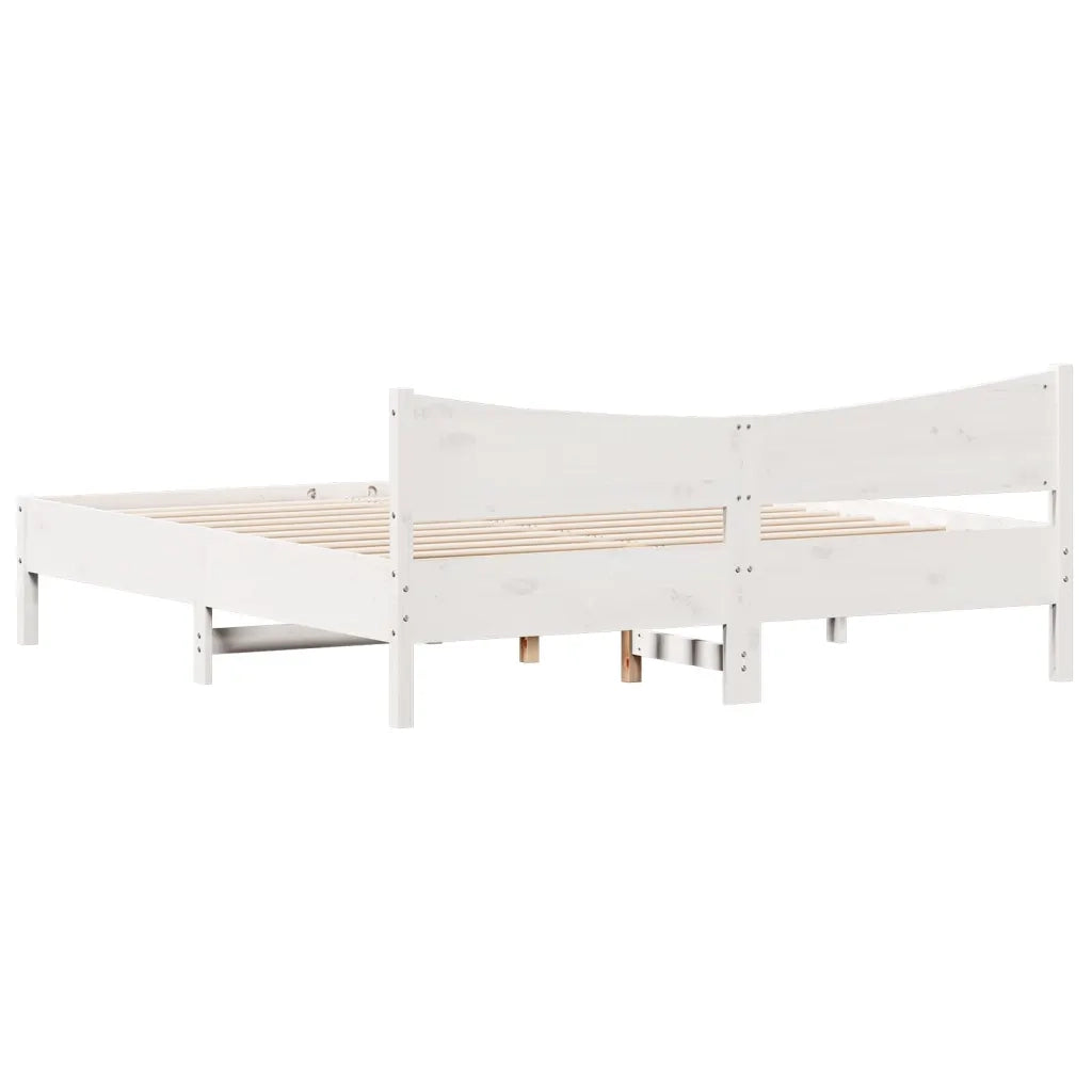 Giroletto senza Materasso Bianco 180x200 cm Legno Massello Pino 3216361