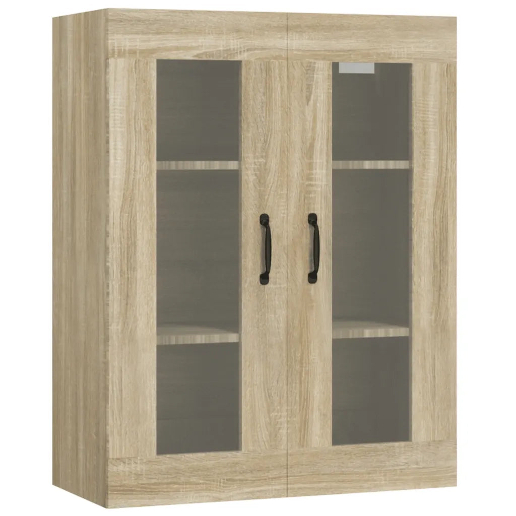 Mobile contenitore a parete in legno composito versatile 69 x 34 x 90 cm finitura rovere Sonoma 02_0048025