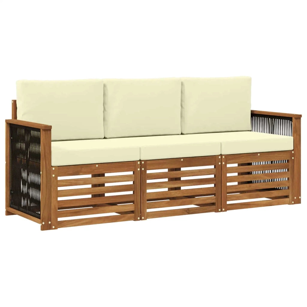 Set divani 3 pz Legno di Acacia Massello 3383961