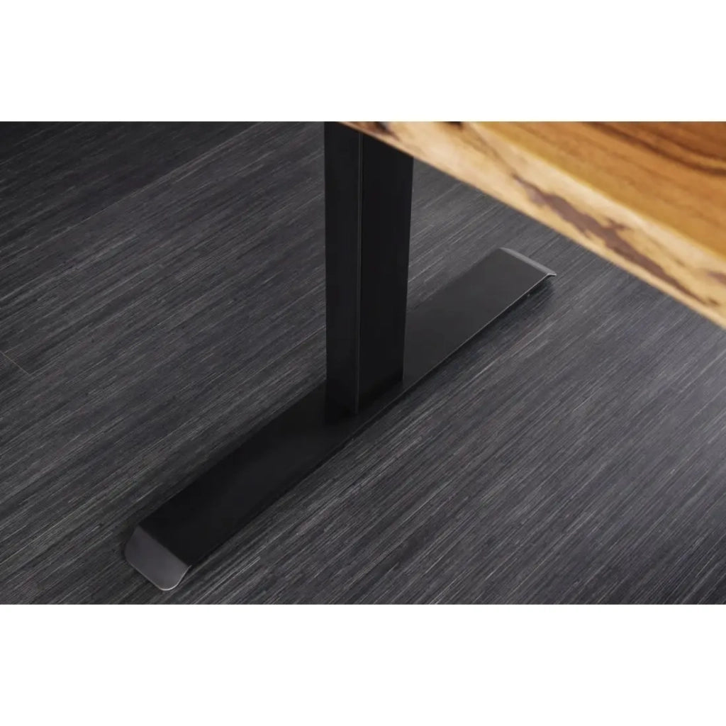 Scrivania elettrica di alta gamma ARKAYA 160 cm in Sheesham massiccio con bordo naturale smussato – Altezza regolabile