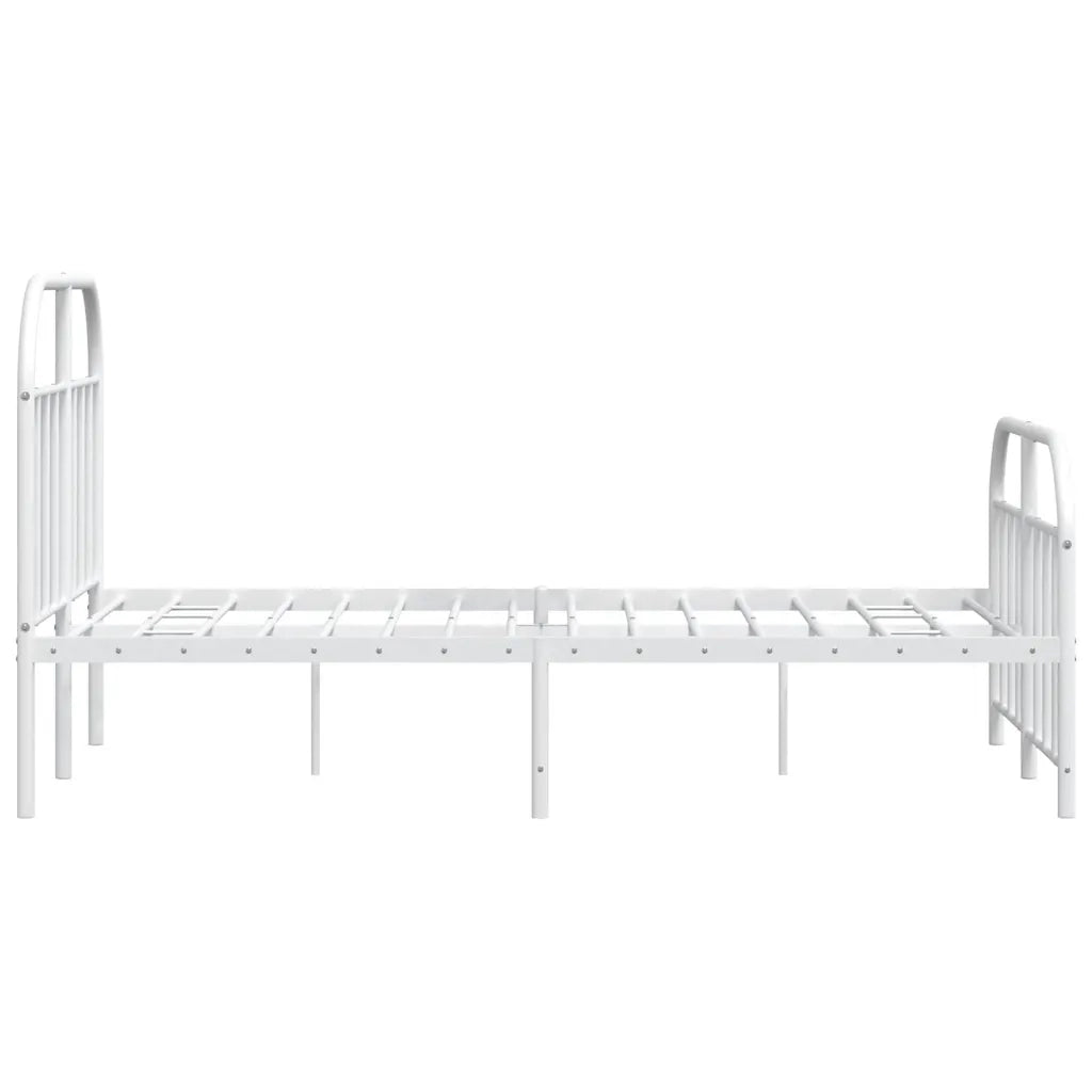 Giroletto con Testiera e Pediera-Struttura Letto Metallo Bianco 120x190 cm 202140