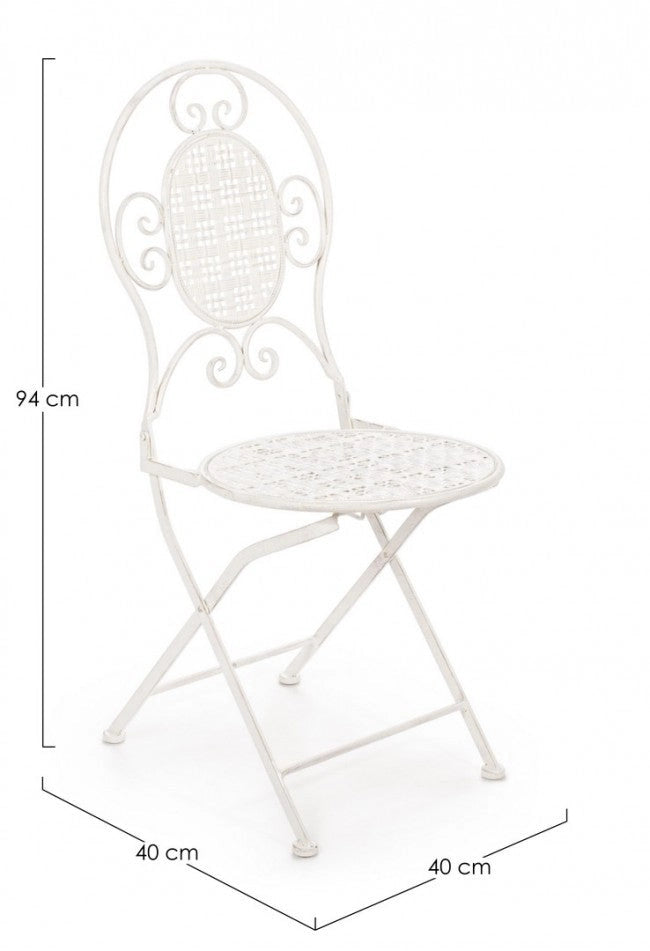 Set 2 Sedie Pieghevole 40x40x94 cm Emily in Acciaio