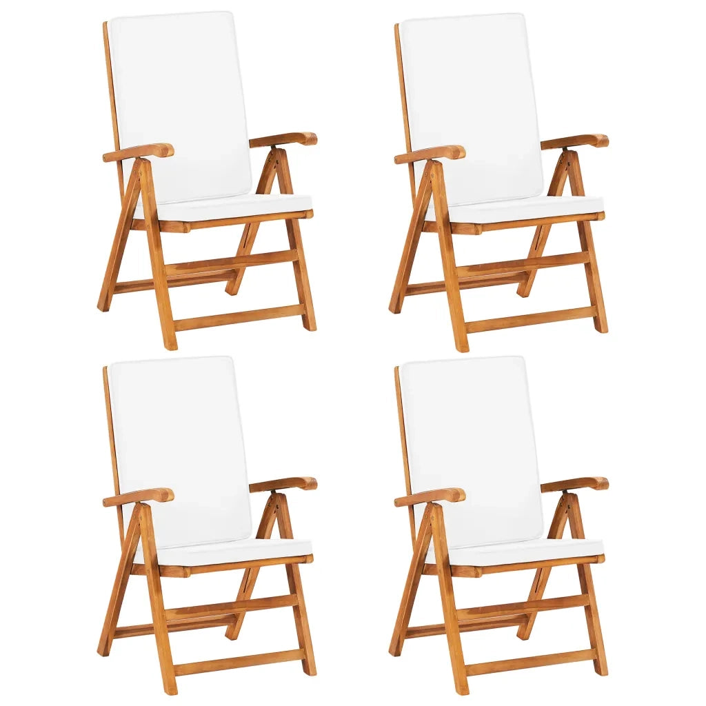 Set da Pranzo da Giardino 5 pz con Cuscini in Legno di Teak cod mxl 40794