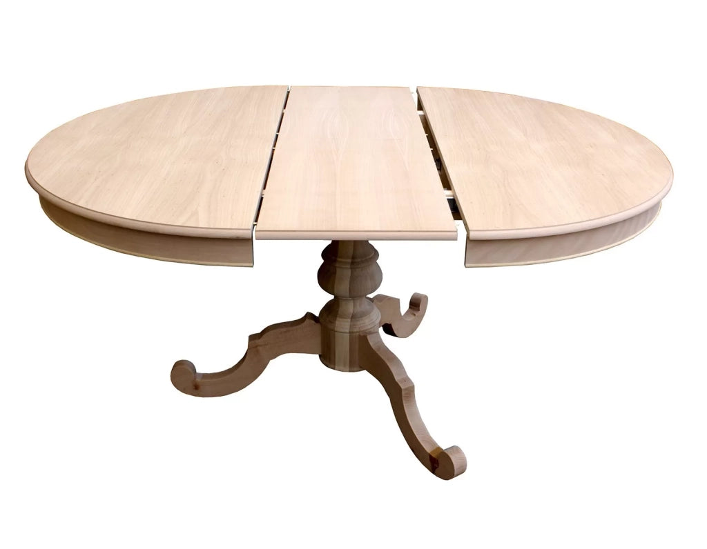Tavolo rotondo allungabile legno grezzo diametro 120x120 h.80 - Mobili 2G