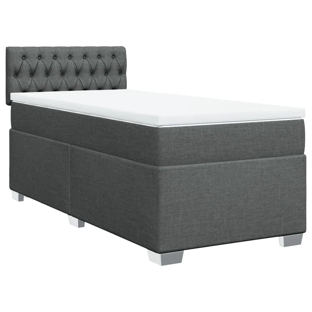 vidaXL Giroletto a Molle con Materasso Grigio Scuro 100x200 cm Tessuto