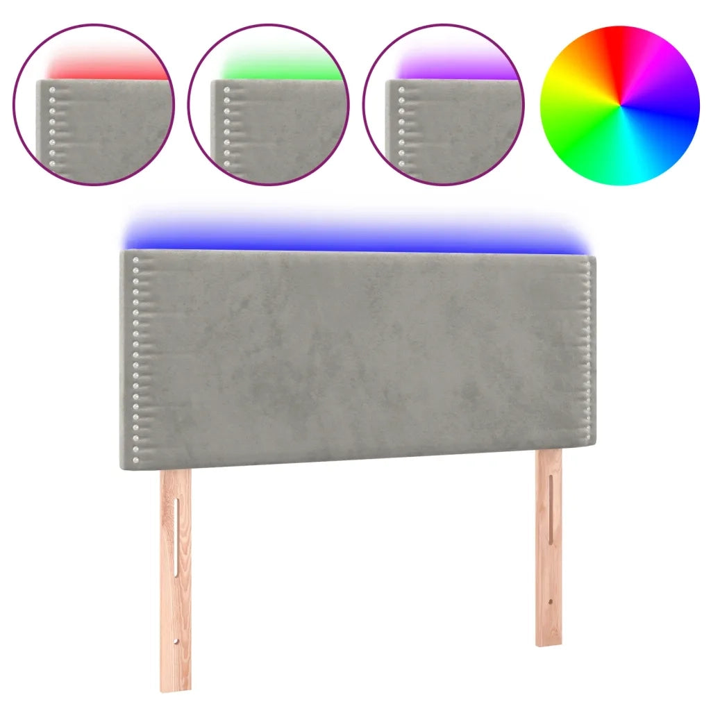 Testiera a LED Grigio Chiaro 80x5x78/88 cm in Velluto 3121502