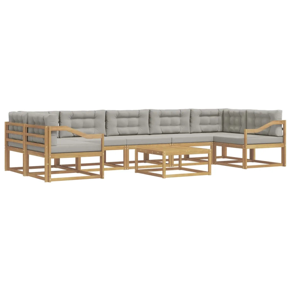 Set di divani da esterno 6 pcs Bianco e Grigio Chiaro