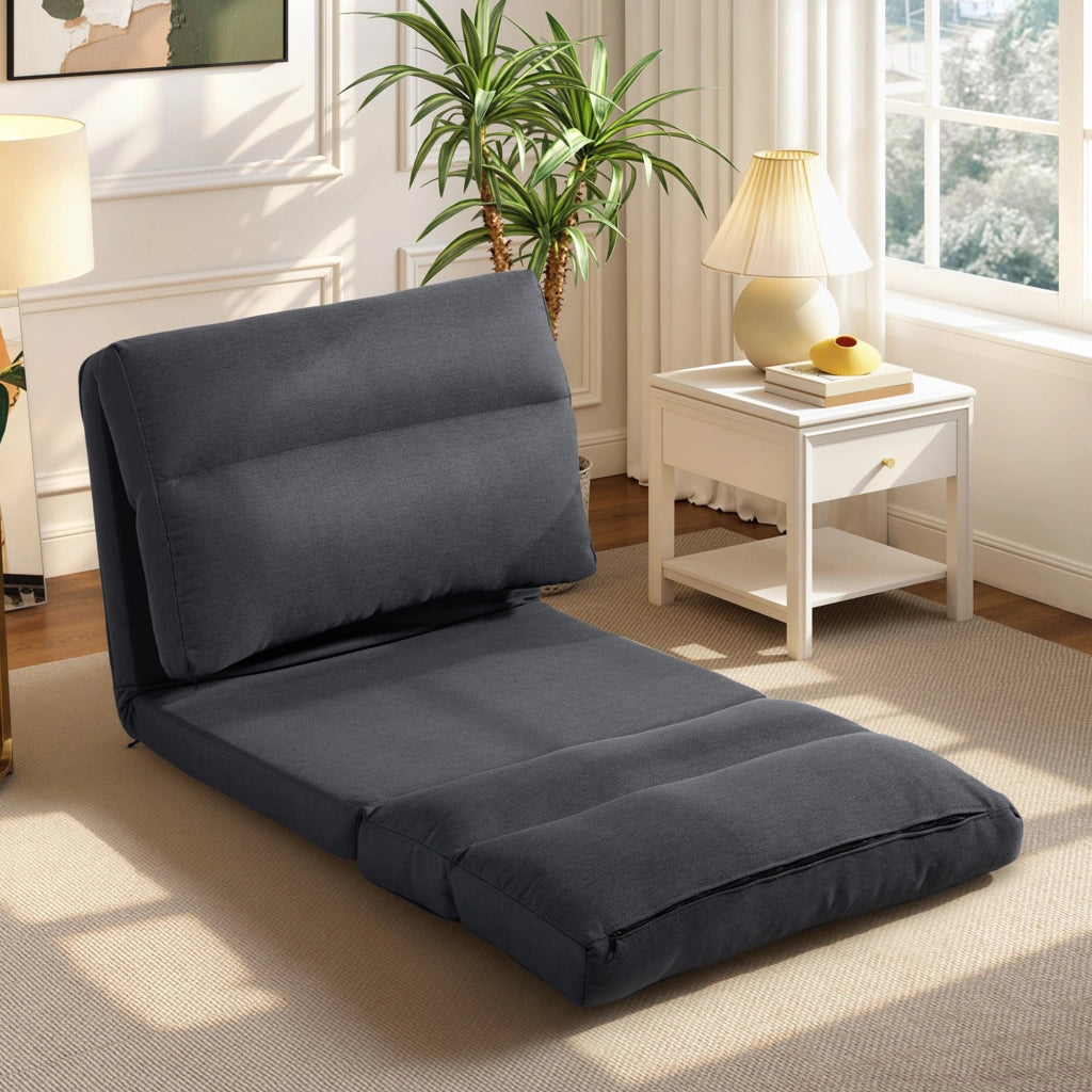 Pouf letto reclinabile pieghevole ¨C zephmum ¨C grigio scuro 70x72x56 cm