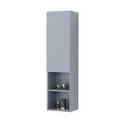 Colonna bagno sospesa azzurra 30x115 cm con quattro mensole e anta soft-close Nuvola