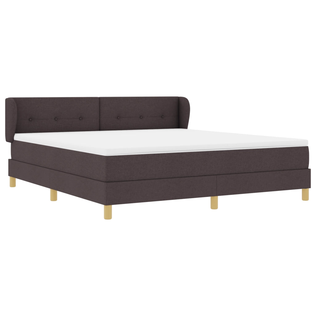 Letto con Materasso in Tessuto Marrone Scuro, 180x200 cm