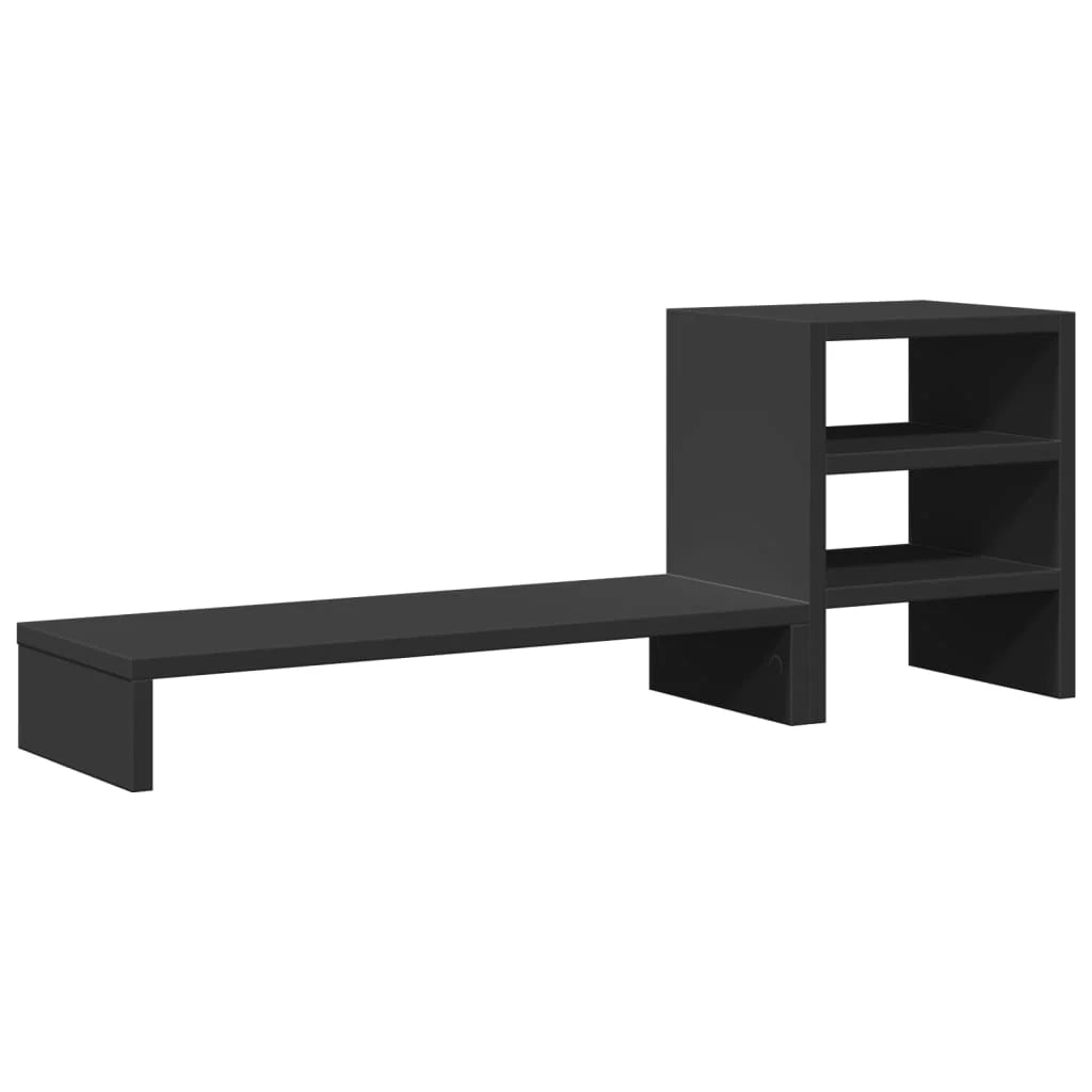 Supporto per monitor mobile da scrivania e organizer per ufficio legno ingegnerizzato nero 02_0044954