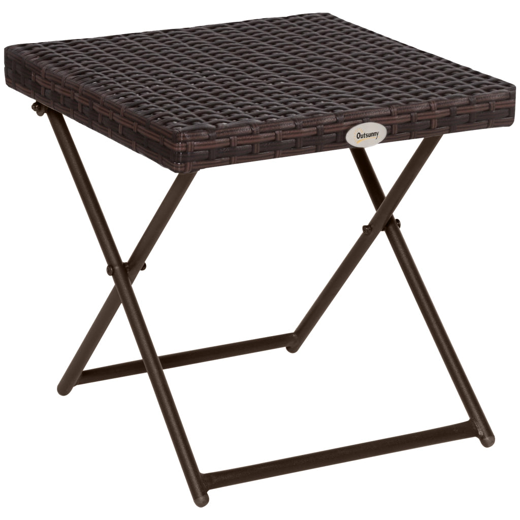 Tavolino pieghevole in polirattan ¨C zephmum ¨C 40x40x40cm Marrone