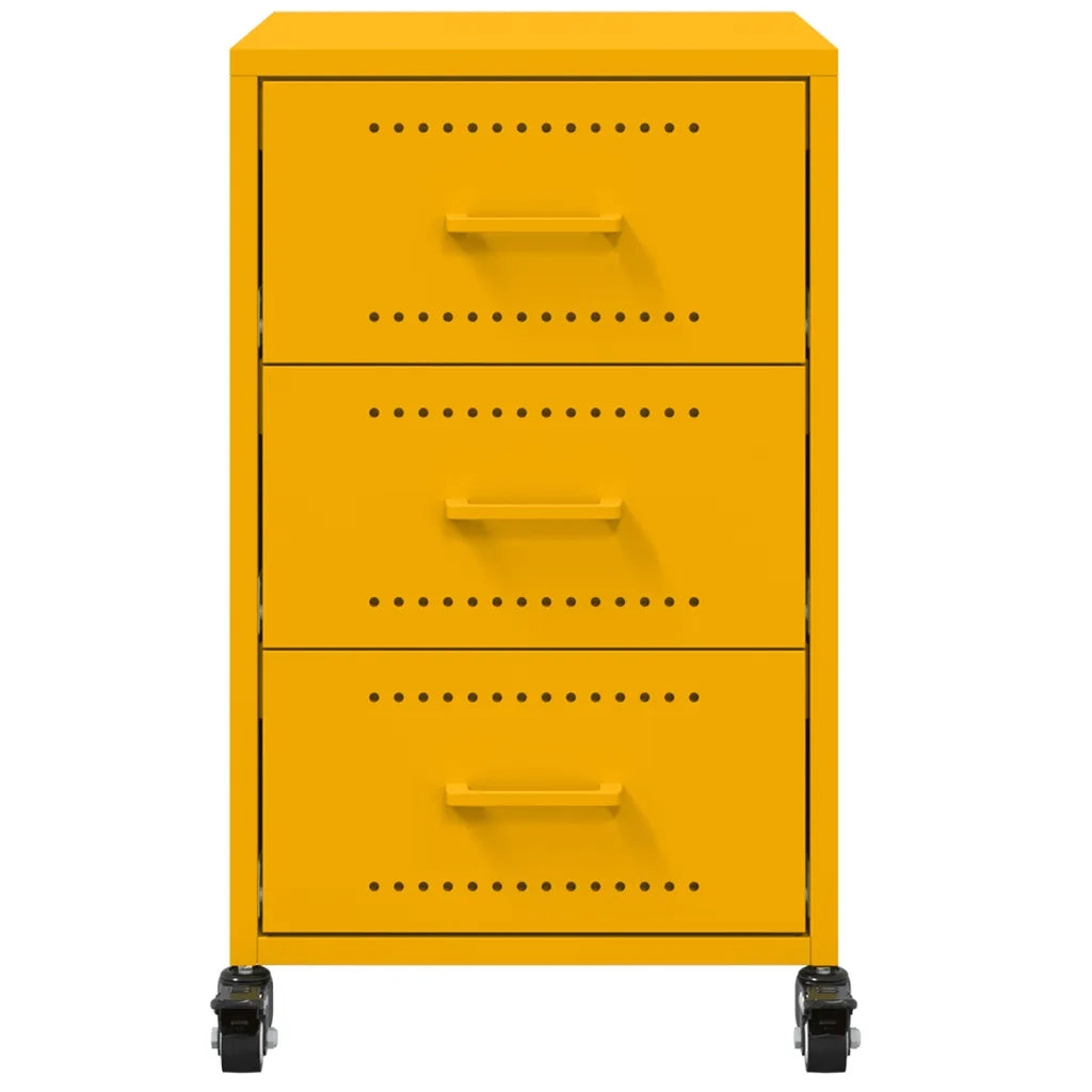 Comodino Giallo Senape 36x39x59 cm in Acciaio 846731