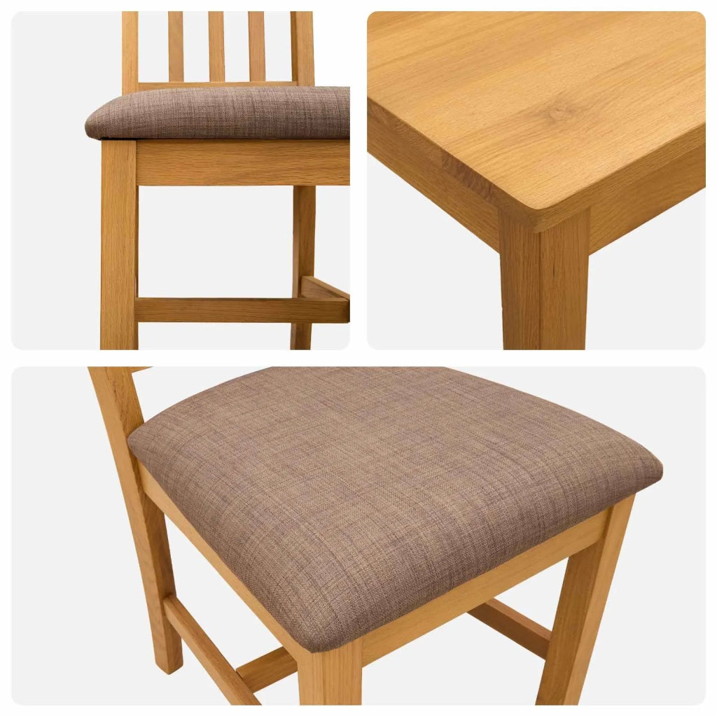 Set da pranzo 7 pz Grigio Legno di Quercia Massello 3430253