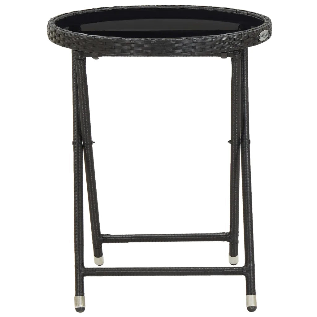 Set da Bistrot per Giardino 3 pz in Polyrattan e Vetro Nero 3058540