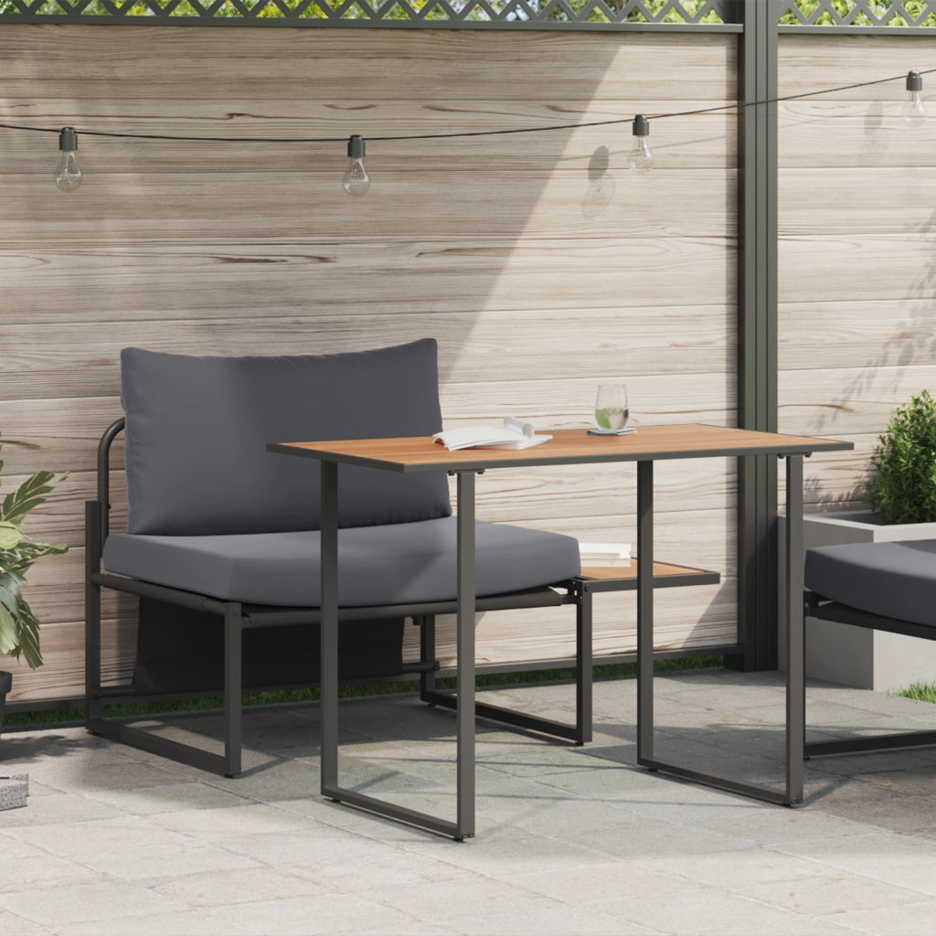 Set da Pranzo da Giardino a 2 Pezzi con Poltrona Singola e Cuscini Antracite