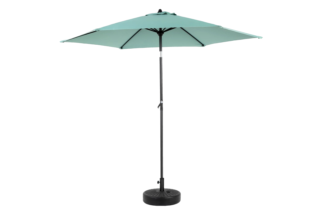 Ombrellone da esterno rettangolare grande, bifacciale, da 2,7 m, con manovella (verde chiaro) (senza base)