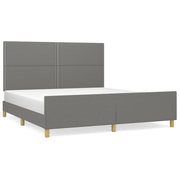 Letto matrimoniale | Letto per adulti | Giroletto senza Materasso Grigio Scuro 180x200 cm Tessuto