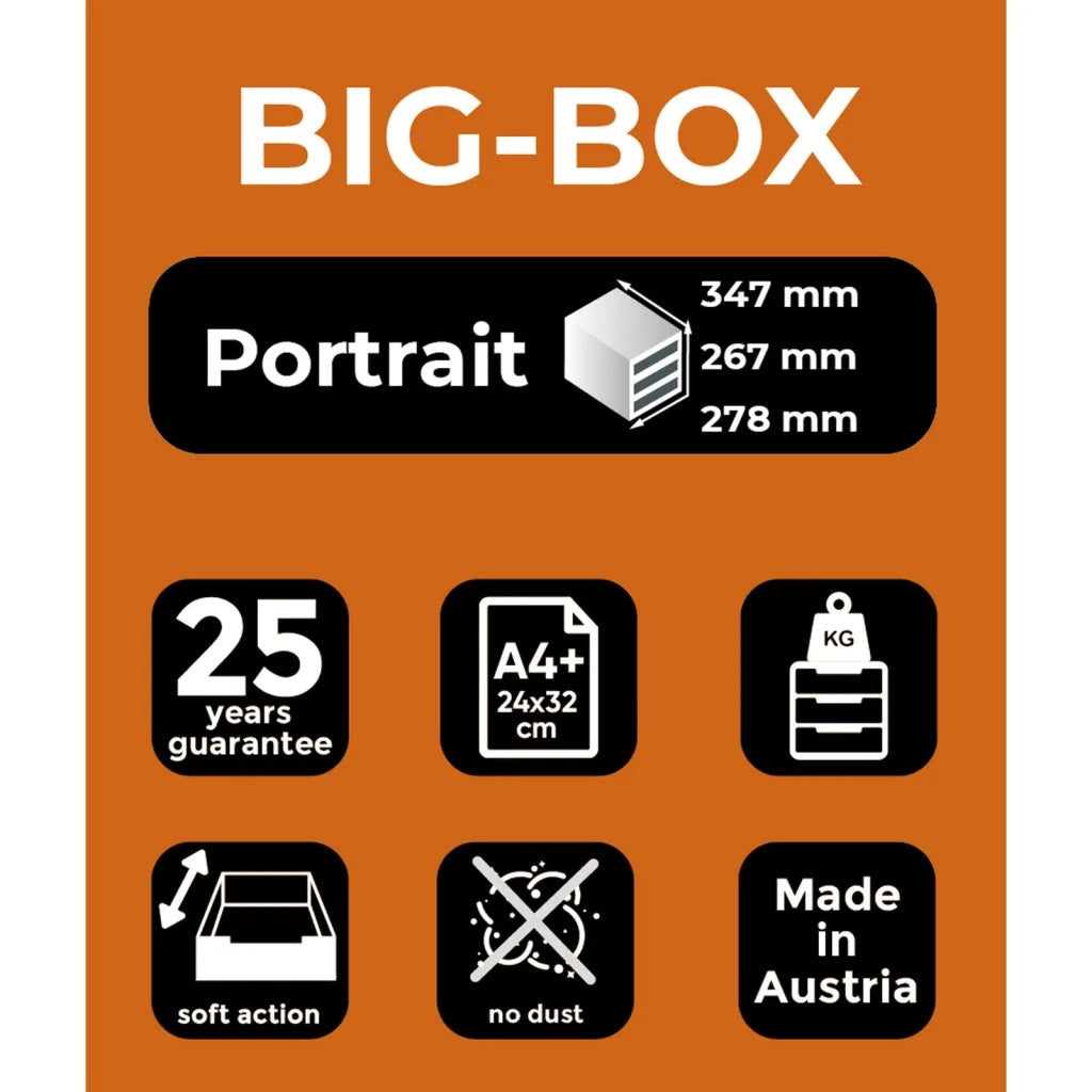 Exacompta Set da Scrivania con 4 Cassetti Big-Box Black Office Nero 444586